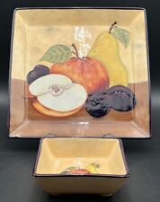 Magu-Cera Servierplatte & Kleines Schälchen Schale Handgemalt #KA181