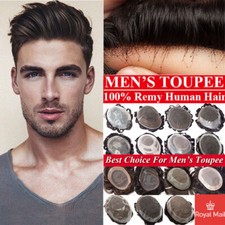Haardichte Echthaar Toupet für Männer 0,08mm Dünnes Haut Haarteil Basisgröße Wig