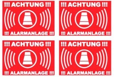 4x, Alarmgesichert, Alarmanlage, Sticker , Überwacht, Aufkleber 9x6 cm