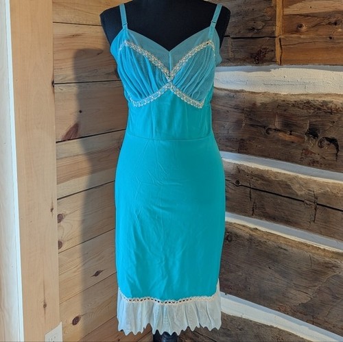 Vintage 50s 60s - teal, blue
