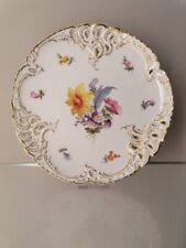 Nymphenburg Teller Goldstaffage "Blumenbouquet" Durchbruchteller 21 cm. 1.Wahl A