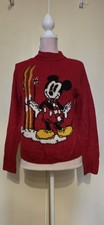 H&M Damen Pullover Größe XS 36/38 Rot Langarm Disney Minnie Mouse