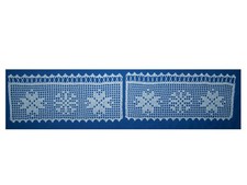 Häkelgardine Winter Weihnacht 3-er Schneesterne, weiß, 2 Stück