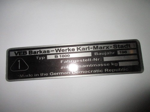 Typenschild plate schild - typenschild, id-plate