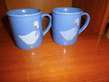 Kaffeebecher, Kaffeepott, 2 Stück, blau, Gänse, Keramik, Jessica Design