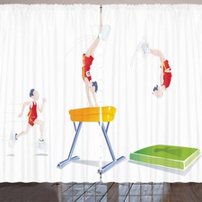 Gymnastik Rustikale Gardine Mann und Seitpferd