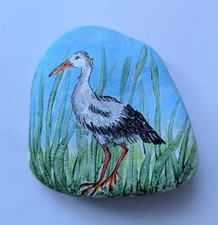 Bemalter Stein, Storch