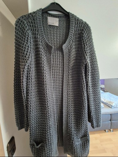 Strickjacke grau grobstrick - strickjacke, grau,