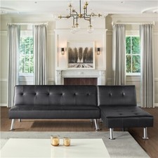 Sofa Couch Schlafsofa Bettsofa Klappsofa mit Schlaffunktion Kunstleder Klappbett