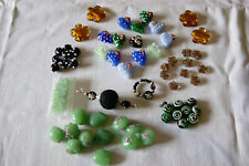 Lampwork - Glas- Perlen  Herzen Blumen - sehr schöne Perlen!