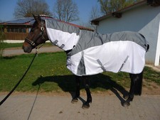 REGEN-FLIEGENDECKE Combi Weiß-Grau NEU mit Halsteil 165 cm