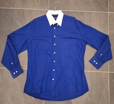 Gino Lombardi Herren-Hemd, Gr. 41, Farbe blau mit weiß abgesetztem Kragen