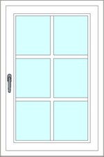 Kunststoff-Fenstersprossen zum nachrüsten - 6 Felder, 2 Sprossenkreuze, weiß, ho