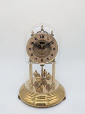 Hermle Kaminuhr Tischuhr mit Drehpendel und Glasdom Quarz Vintage