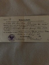 ältere Geburtsurkunde von 1920  von Wilster
