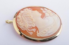 Gemmen Kamee Camee Anhänger Brosche 750 er 18k Gelbgold neu *