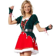 Frauenkostüm Weihnachtselfe Kostüm Karneval Fasching Weihnachten Wichtel Damen