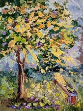 Apfelbaum Ölmalerei 15x20 cm