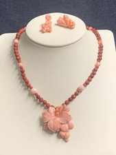 Geschnitzte korallen halskette