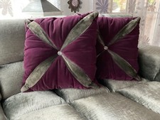 2 Bretz Kissen  Design Vintage lila Brombeere Swarovski