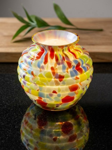 Vintage glasvase mundgeblasen - glasvase,