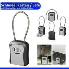 Schlüssel Kasten Box Safe Tresor Zahlenschloss & Stahlseil Camping KFZ Wohnmobil