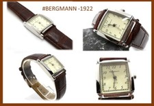 GOLDJUNGE69 * DAMEN- ARMBANDUHR BERGMANN 1922 - BRAUN - KROKO - VINTAGE RETRO