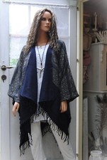 PONCHO NACHTBLAU NORWEGERSTRICK UMHANG SCHULTERWÄRMER SCHALTUCH STOLA  - EG