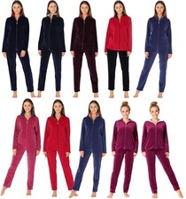 Damen Velours Freizeitanzug Hausanzug Trainingsanzug Jogging Sport Baumwolle