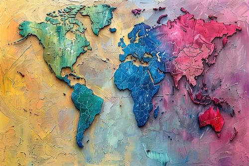 Weltkarte leinwand bild druck - weltkarte,
