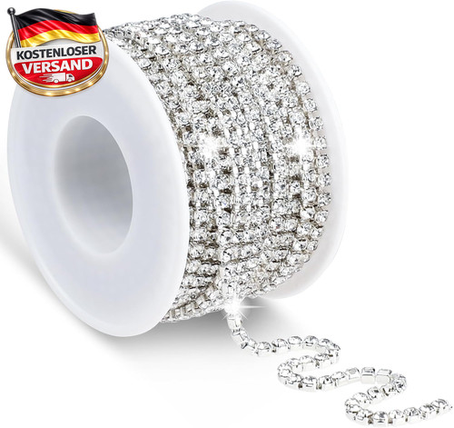 Silber strassband 3mm 10yards - strassband,