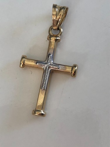 Kreuz anhänger 10kt gold - kreuz,