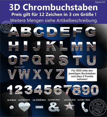 Stück chrombuchstaben - 12,