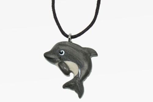 Kette delfin holzanhänger - kette,