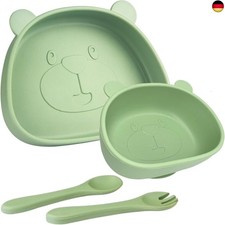 Baby Teller,Kinderteller mit Saugnapf,Rutschfest Kinder Tischset,Silikon Baby