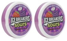2X Ice Breakers Sours Zuckerfrei Erdbeere & Gemischte Beeren Geschmack 42G