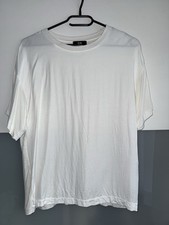 C&A Damen Bluse Hemd Shirt T-Shirt, 36/S, Weiß Basic Herbst glänzend Top Kurzarm