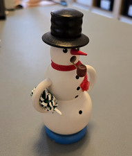 Holz-Räucherfigur Schneemann, original Erzgebirge, ca. 11 cm Räuchermann