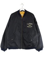 Vintage 00s US Marine Rescue Force Bomber Jacke Schwarz XL Herren