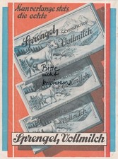 HANNOVER, Werbung 1926, B. Sprengel & Co. Vollmilch-Schokolade