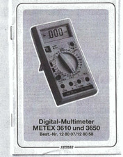 Metex Bedienungsanleitung user manual mit Schaltplan für Metex 3610 /  3650 Copy