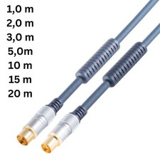 HighEnd Antennenkabel 4fach geschirmt 99,9% OFC Kupfer Ferrite vergoldet 1,5-20m