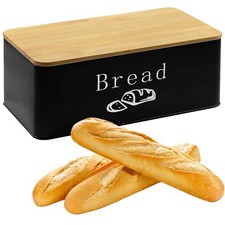 Brotkasten Brotkorb Brotbox mit Schneidebrett Holzdeckel Stahlbrotbox 