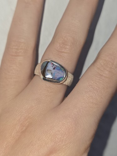 Boulder opal ring - opal,