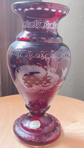 Bohemia glass vase rubinrot - bohemia,
