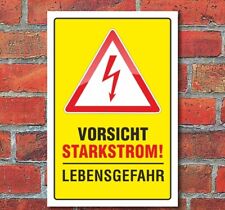 Schild Vorsicht Starkstrom Hochspannung Lebensgefahr 3 mm Alu-Verbund