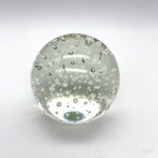 Vintage Briefbeschwerer klar mit Luftblasen, Paperweight, Dekorglas Traumkugel