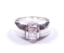 Damen CZ Ring Baguette Steine
