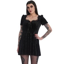 Banned Alternative Minikleid - Lantern Samt Victorian Rose Mond Spitze Gothic