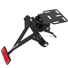 Universal Einstellbar Motorrad Kennzeichenhalter Lizenz mit LED Rücklicht Neu DE